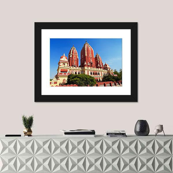 View Of Laxmi Narayan Temple In New Delhi Canvas Wall Art-1 Piece-Framed Print-20" x 16"-Tiaracle