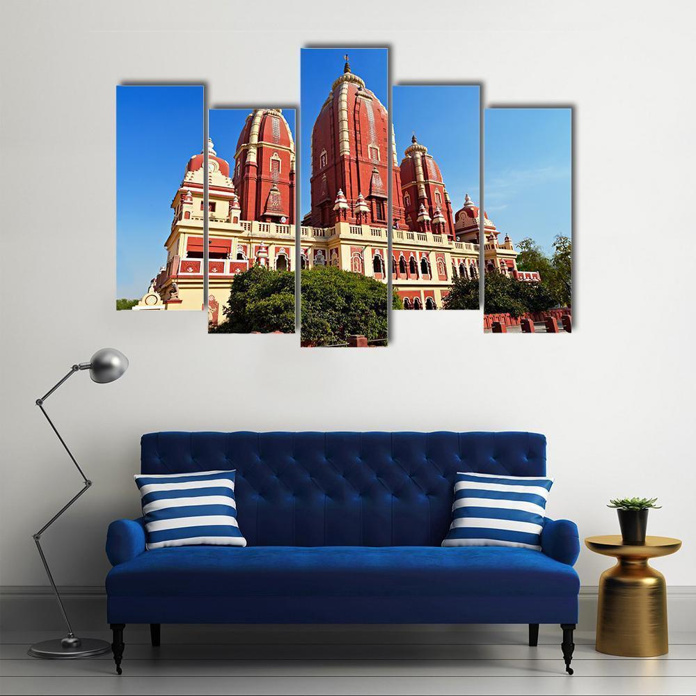View Of Laxmi Narayan Temple In New Delhi Canvas Wall Art-5 Pop-Gallery Wrap-47" x 32"-Tiaracle