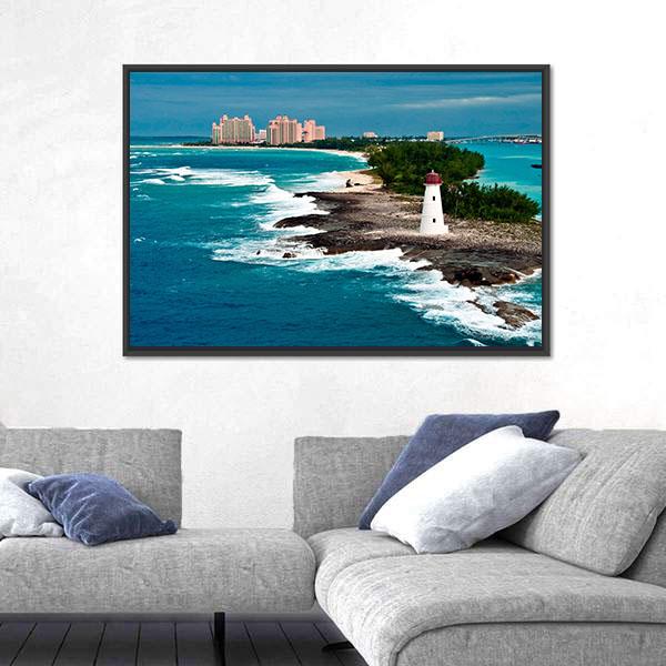 View Of Lighthouse In Nassau Panoramic Canvas Wall Art-1 Piece-36" x 12"-Tiaracle