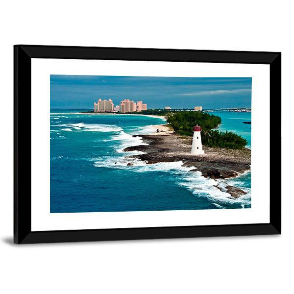View Of Lighthouse In Nassau Panoramic Canvas Wall Art-1 Piece-36" x 12"-Tiaracle