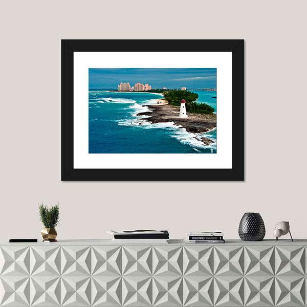 View Of Lighthouse In Nassau Panoramic Canvas Wall Art-1 Piece-36" x 12"-Tiaracle