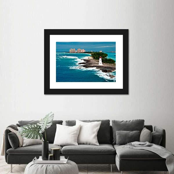 View Of Lighthouse In Nassau Panoramic Canvas Wall Art-1 Piece-36" x 12"-Tiaracle