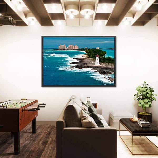 View Of Lighthouse In Nassau Panoramic Canvas Wall Art-1 Piece-36" x 12"-Tiaracle