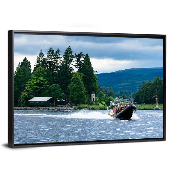 View Of Loch Ness In Scotland Canvas Wall Art-3 Horizontal-Gallery Wrap-25" x 16"-Tiaracle