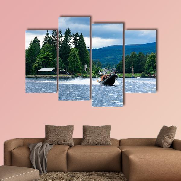 View Of Loch Ness In Scotland Canvas Wall Art-4 Pop-Gallery Wrap-50" x 32"-Tiaracle