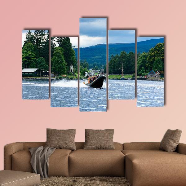 View Of Loch Ness In Scotland Canvas Wall Art-5 Pop-Gallery Wrap-47" x 32"-Tiaracle