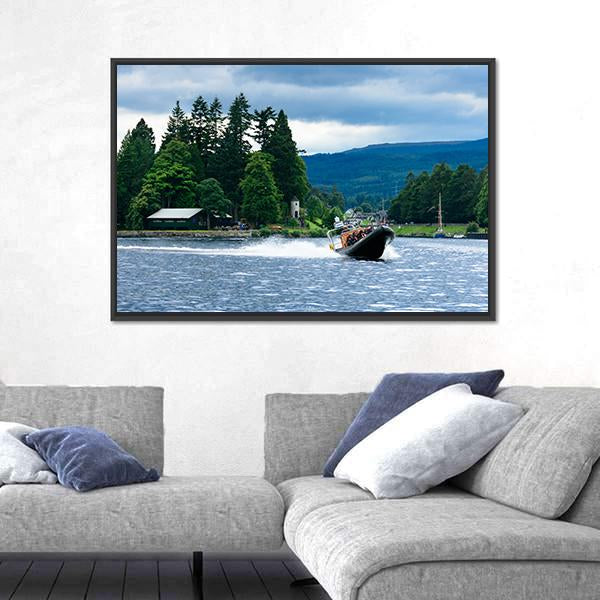 View Of Loch Ness In Scotland Panoramic Canvas Wall Art-1 Piece-36" x 12"-Tiaracle