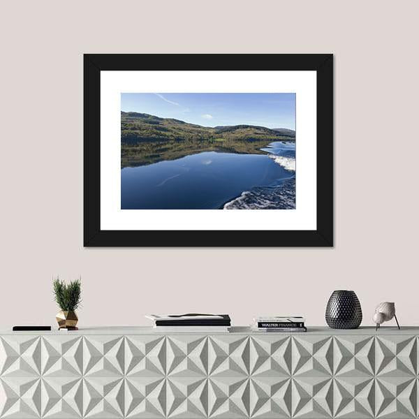 View Of Loch Tay From Power Boat Canvas Wall Art-1 Piece-Framed Print-20" x 16"-Tiaracle