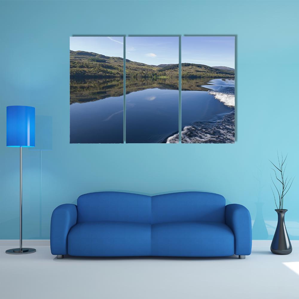 View Of Loch Tay From Power Boat Canvas Wall Art-3 Horizontal-Gallery Wrap-37" x 24"-Tiaracle