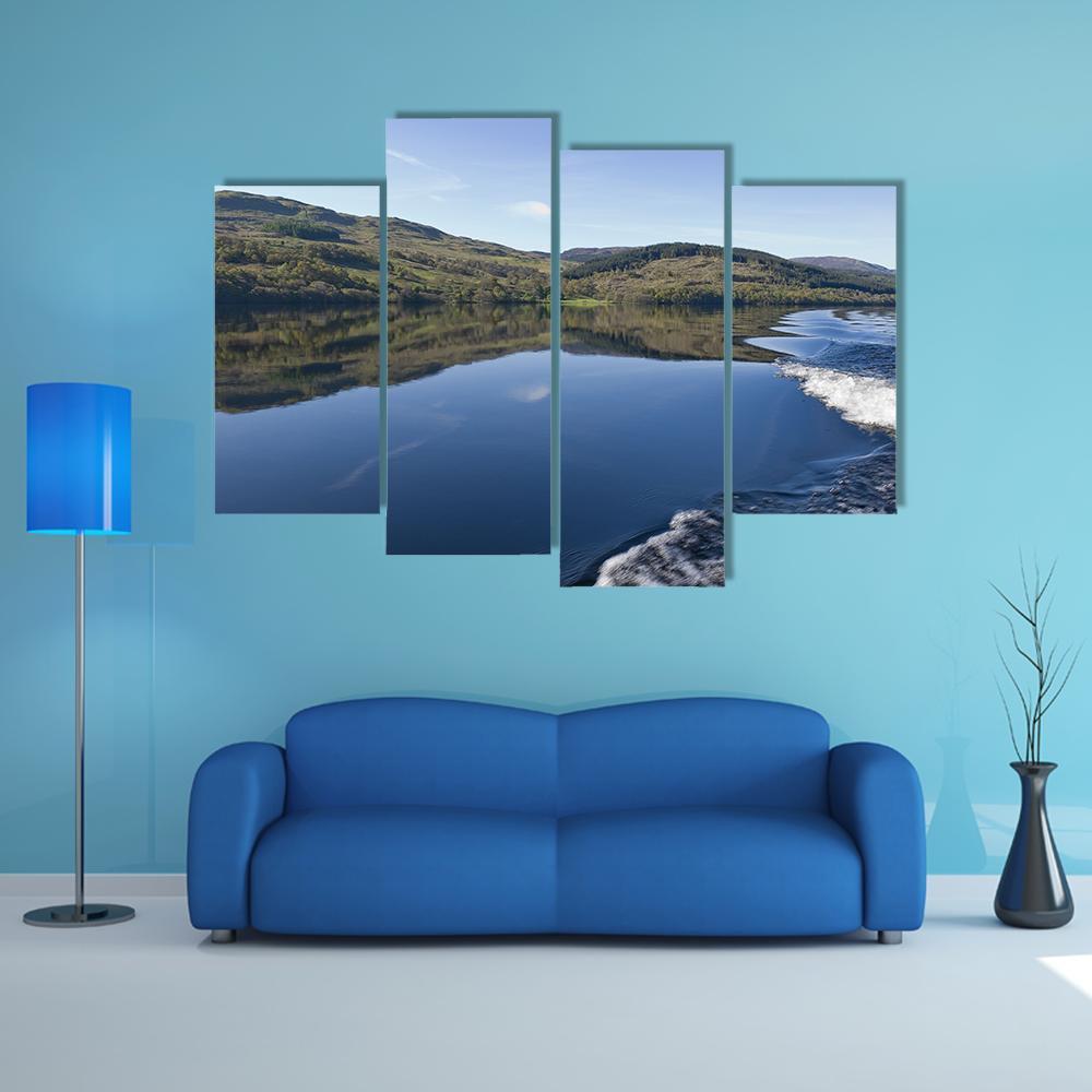 View Of Loch Tay From Power Boat Canvas Wall Art-4 Pop-Gallery Wrap-50" x 32"-Tiaracle