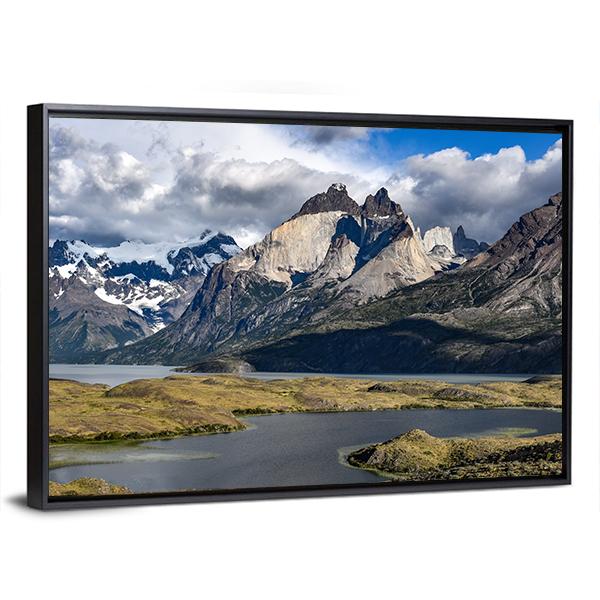 View Of Los Cuernos And Lago Nordenskjold Canvas Wall Art-5 Horizontal-Gallery Wrap-22" x 12"-Tiaracle