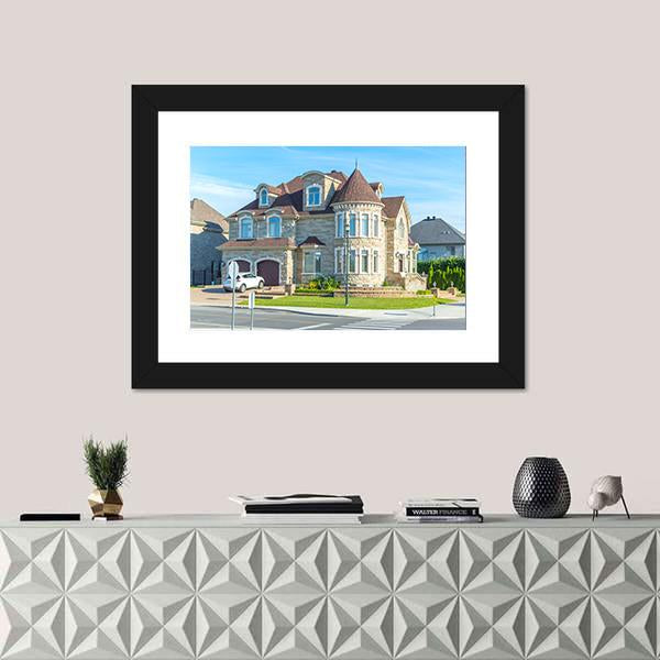 View Of Luxury House In Montreal Canvas Wall Art-1 Piece-Framed Print-20" x 16"-Tiaracle