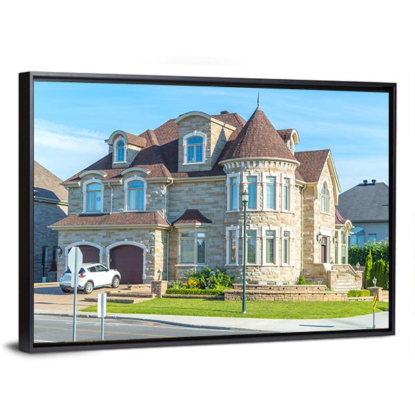 View Of Luxury House In Montreal Canvas Wall Art-3 Horizontal-Gallery Wrap-25" x 16"-Tiaracle