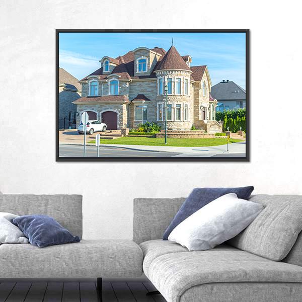 View Of Luxury House In Montreal Canvas Wall Art-3 Horizontal-Gallery Wrap-25" x 16"-Tiaracle