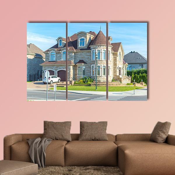 View Of Luxury House In Montreal Canvas Wall Art-3 Horizontal-Gallery Wrap-25" x 16"-Tiaracle