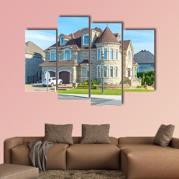 View Of Luxury House In Montreal Canvas Wall Art-4 Pop-Gallery Wrap-50" x 32"-Tiaracle