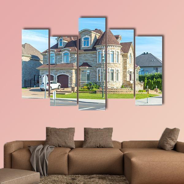 View Of Luxury House In Montreal Canvas Wall Art-5 Pop-Gallery Wrap-47" x 32"-Tiaracle