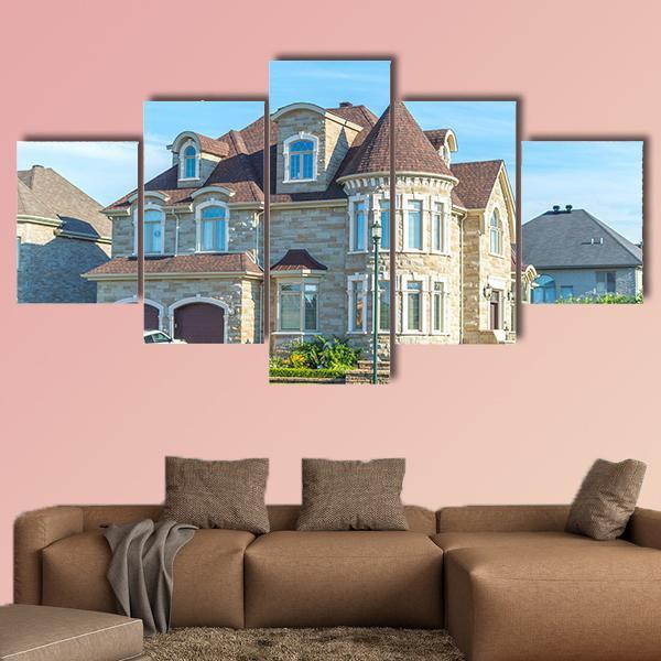 View Of Luxury House In Montreal Canvas Wall Art-5 Star-Gallery Wrap-62" x 32"-Tiaracle