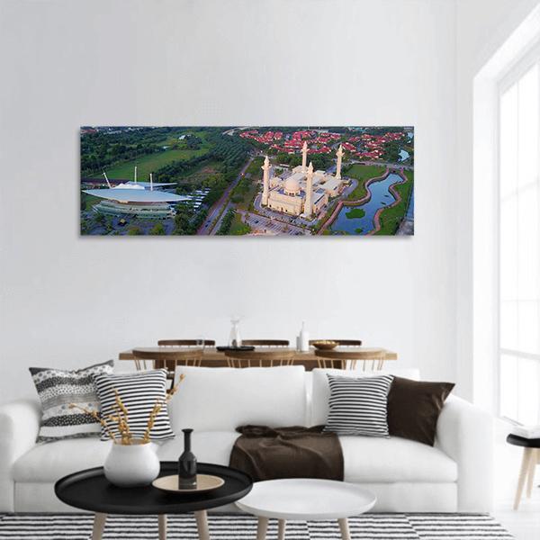 Mosque Shah Alam Panoramic Canvas Wall Art-1 Piece-36" x 12"-Tiaracle