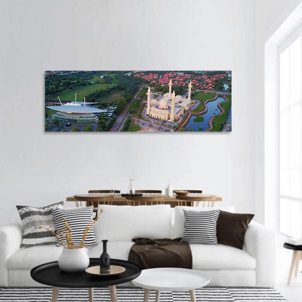 Mosque Shah Alam Panoramic Canvas Wall Art-3 Piece-25" x 08"-Tiaracle