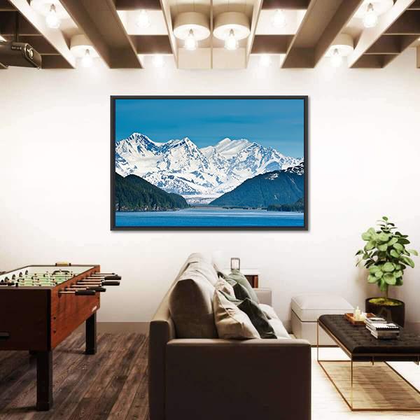 View Of Majestic Mountains Canvas Wall Art-3 Horizontal-Gallery Wrap-25" x 16"-Tiaracle