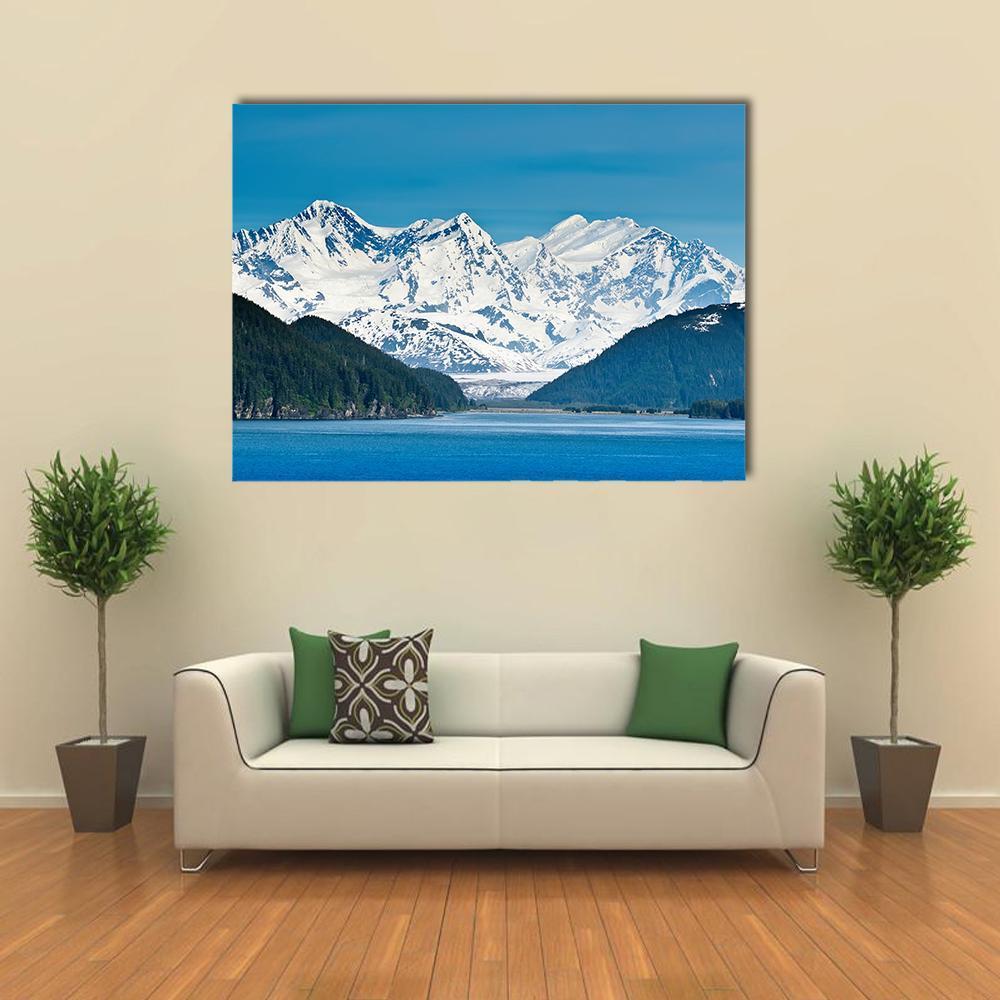 View Of Majestic Mountains Canvas Wall Art-1 Piece-Gallery Wrap-48" x 32"-Tiaracle