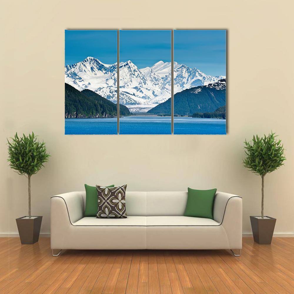 View Of Majestic Mountains Canvas Wall Art-3 Horizontal-Gallery Wrap-37" x 24"-Tiaracle