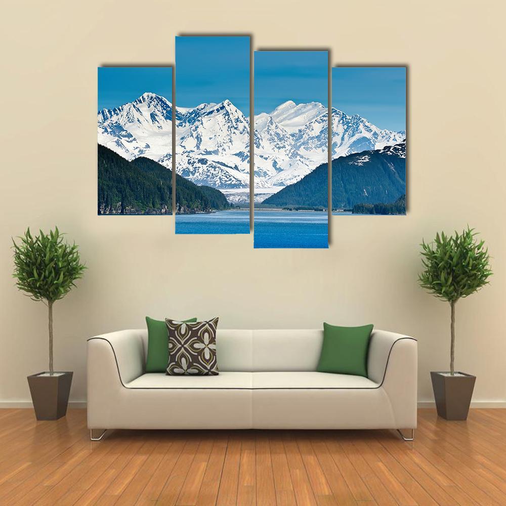View Of Majestic Mountains Canvas Wall Art-4 Pop-Gallery Wrap-50" x 32"-Tiaracle