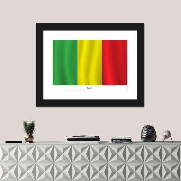 View Of Mali Flag Canvas Wall Art-1 Piece-Framed Print-20" x 16"-Tiaracle