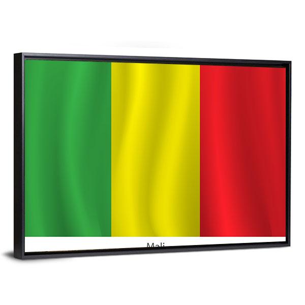 View Of Mali Flag Canvas Wall Art-3 Horizontal-Gallery Wrap-25" x 16"-Tiaracle