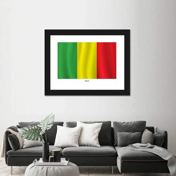 View Of Mali Flag Canvas Wall Art-3 Horizontal-Gallery Wrap-25" x 16"-Tiaracle