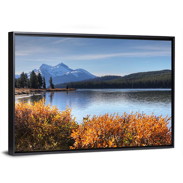 View of Maligne Lake in the Rocky Mountains Canvas Wall Art-3 Horizontal-Gallery Wrap-25" x 16"-Tiaracle