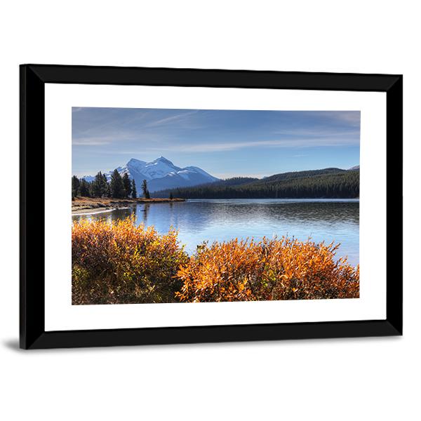 View of Maligne Lake in the Rocky Mountains Canvas Wall Art-3 Horizontal-Gallery Wrap-25" x 16"-Tiaracle