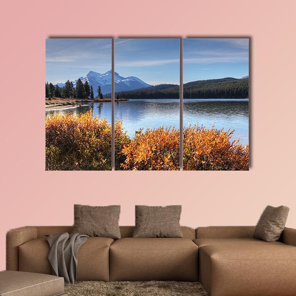 View of Maligne Lake in the Rocky Mountains Canvas Wall Art-3 Horizontal-Gallery Wrap-37" x 24"-Tiaracle