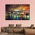 View Of Manhattan At Sunset Canvas Wall Art-3 Horizontal-Gallery Wrap-37" x 24"-Tiaracle