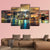 View Of Manhattan At Sunset Canvas Wall Art-3 Horizontal-Gallery Wrap-37" x 24"-Tiaracle