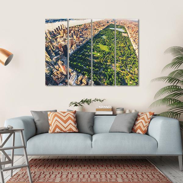View Of Manhattan Canvas Wall Art-4 Horizontal-Gallery Wrap-34" x 24"-Tiaracle