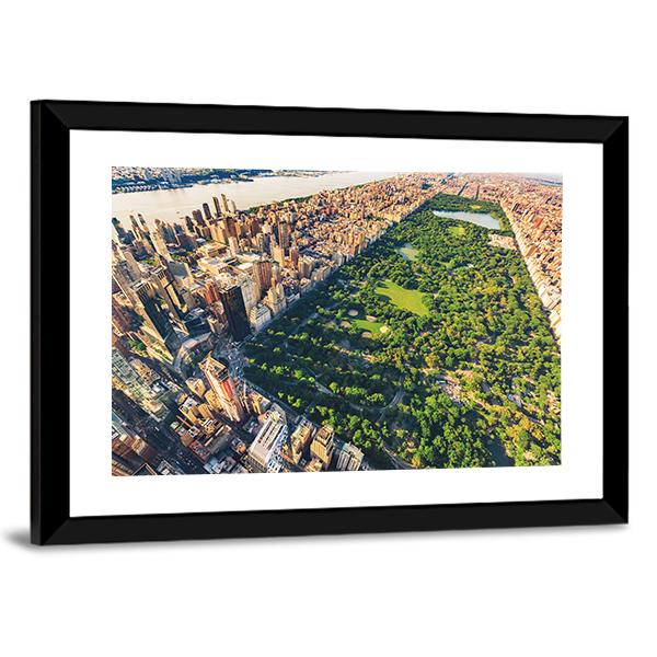 View Of Manhattan Canvas Wall Art-3 Horizontal-Gallery Wrap-25" x 16"-Tiaracle