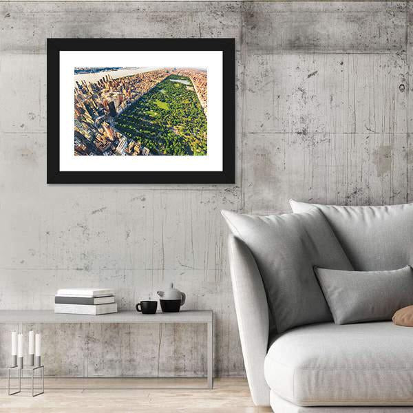 View Of Manhattan Canvas Wall Art-3 Horizontal-Gallery Wrap-25" x 16"-Tiaracle