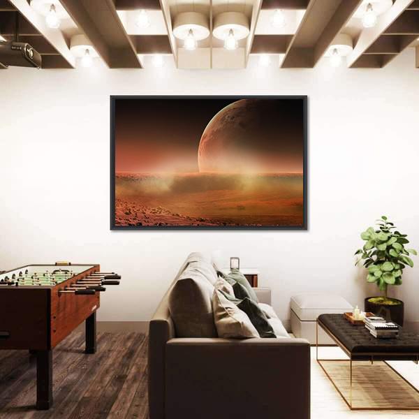 View Of Mars From Phobos Canvas Wall Art-3 Horizontal-Gallery Wrap-25" x 16"-Tiaracle