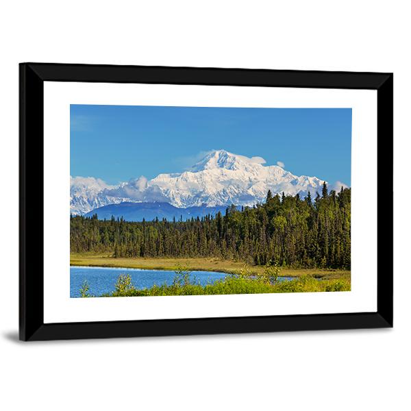 View Of McKinley Peak In Sunny Day Canvas Wall Art-5 Horizontal-Gallery Wrap-22" x 12"-Tiaracle