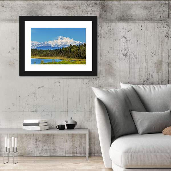 View Of McKinley Peak In Sunny Day Canvas Wall Art-5 Horizontal-Gallery Wrap-22" x 12"-Tiaracle