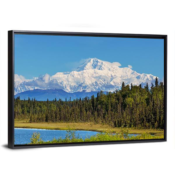 View Of McKinley Peak In Sunny Day Canvas Wall Art-5 Horizontal-Gallery Wrap-22" x 12"-Tiaracle