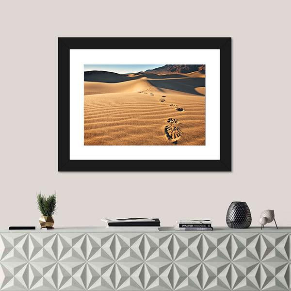 View Of Mesquite Flat Sand Dunes Canvas Wall Art-1 Piece-Framed Print-20" x 16"-Tiaracle