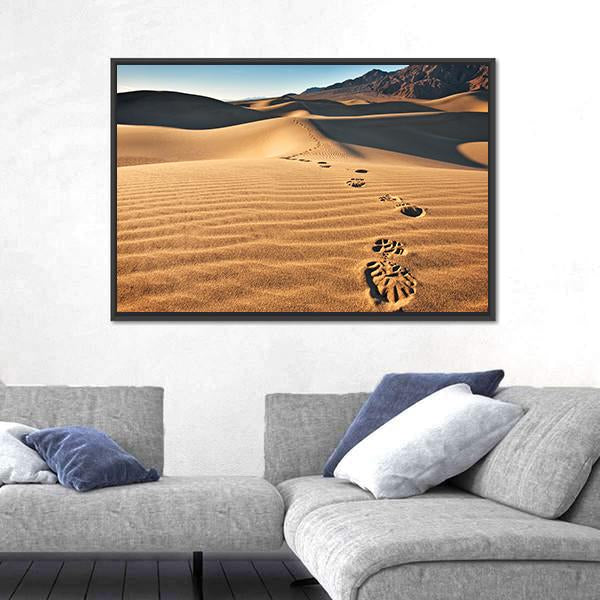 View Of Mesquite Flat Sand Dunes Canvas Wall Art-3 Horizontal-Gallery Wrap-25" x 16"-Tiaracle