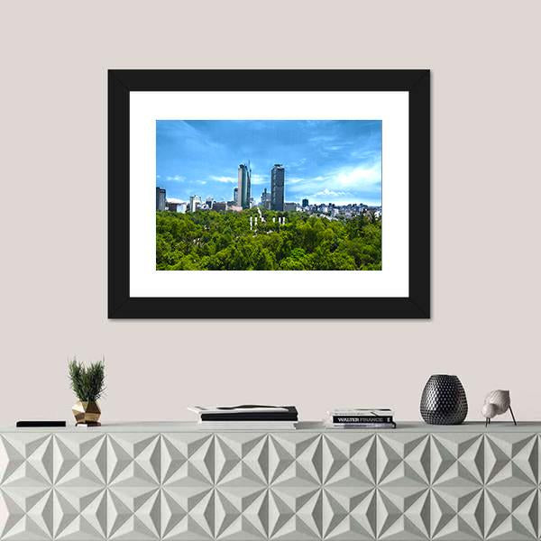View Of Mexico City Canvas Wall Art-1 Piece-Framed Print-20" x 16"-Tiaracle