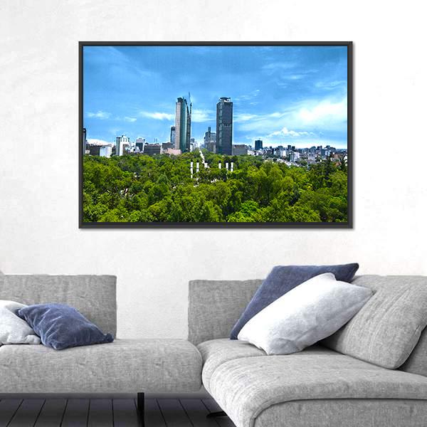 View Of Mexico City Canvas Wall Art-3 Horizontal-Gallery Wrap-25" x 16"-Tiaracle