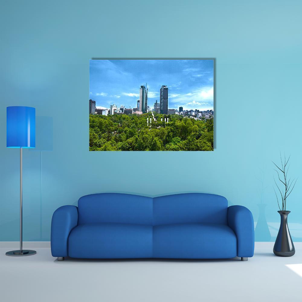 View Of Mexico City Canvas Wall Art-1 Piece-Gallery Wrap-48" x 32"-Tiaracle