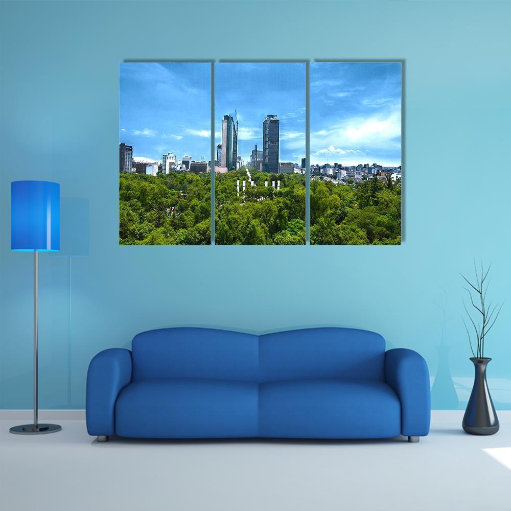 View Of Mexico City Canvas Wall Art-3 Horizontal-Gallery Wrap-37" x 24"-Tiaracle