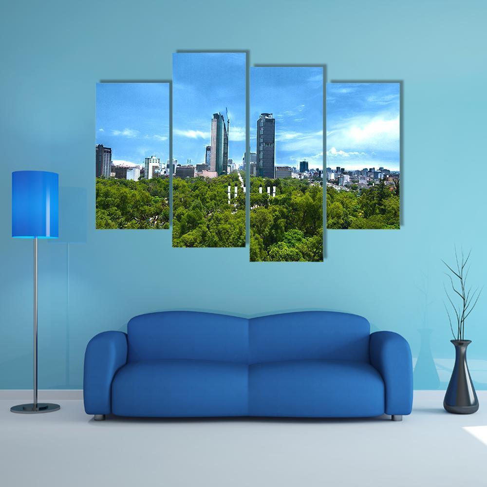View Of Mexico City Canvas Wall Art-4 Pop-Gallery Wrap-50" x 32"-Tiaracle